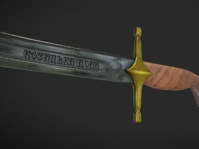 Ukrainian Cossack Saber Low-poly 3D model