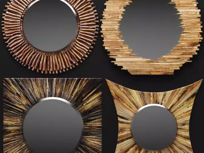 Wall hanging mirror Low-poly 3D model