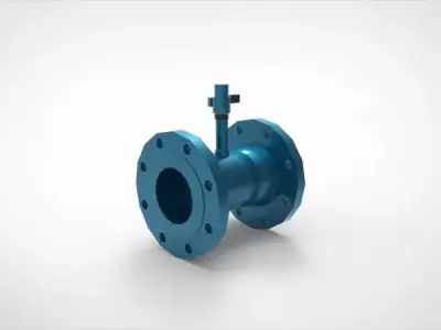 Flange full bore ball valve 3D print model