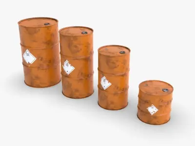 Chemical barrels Low-poly 3D model purchase