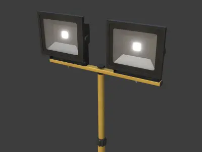 LED Work Light Stand Low-poly 3D model