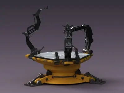 Mechanical Console Technical Chair Future Service Station  3D model purchase