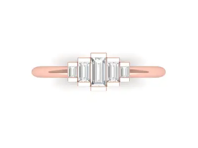  Solitair 5 Stone Ring 3D print model