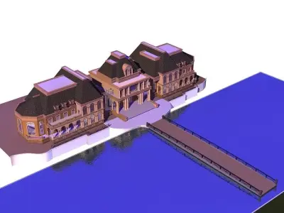 Hotel Building 3D model 64