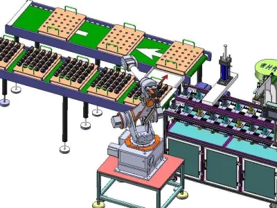 Universal joint production line 3D model
