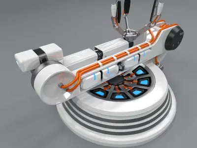 3D Futuristic Robotic Arm Rigged animated 3D model
