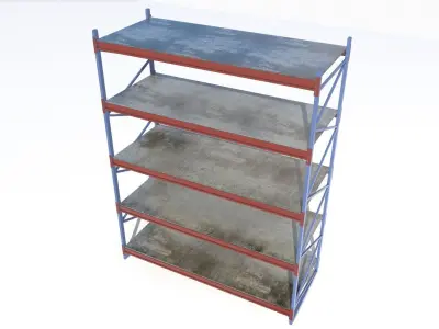 Industrial shelves 6 Low-poly 3D model