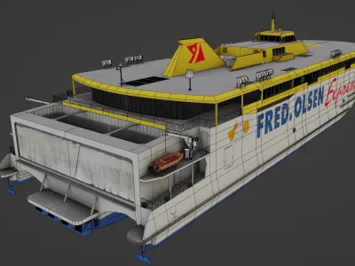 BAJAMAR EXPRESS Fast Trimaran Ferry Low-poly 3D model