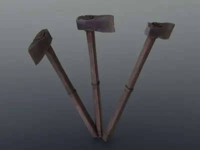 Axe - Obsidian Low-poly 3D model