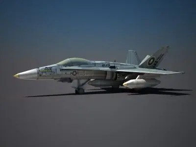 F18 Military Aircraft Low-poly 3D model