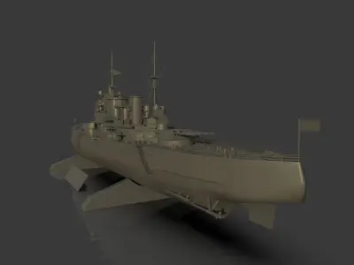 Battleship King George V Low-poly 3D model
