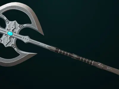 Battle Axe 07 All PBR Unity UE Textures Included Low-poly 3D model