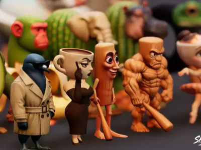 Italian Brainrot Pack VOL1 Low-poly 3D model