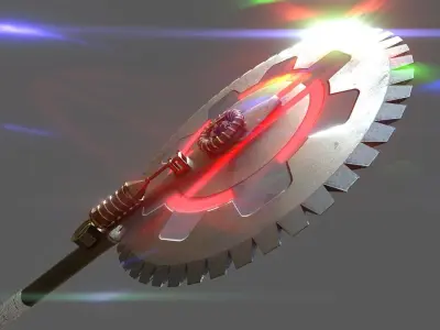 Steampunk Two-Handed Sawblade 3D model