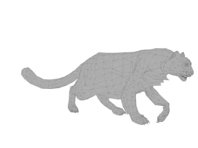 Realistic Leopard 3D Model  Game-Ready  Rigged  Low Poly Low-poly 3D model