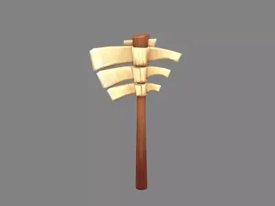 Cartoon Bone Axe - Primitive Weapon Low-poly 3D model