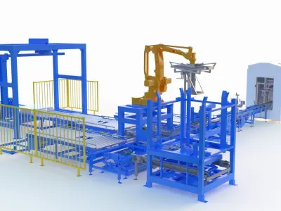 Industrial Packaging Production Line 3D model