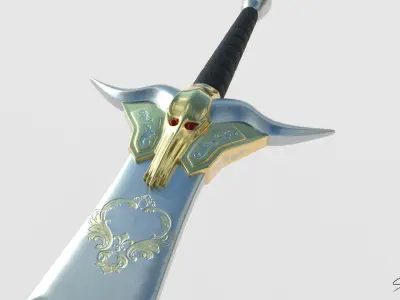 Devil Sword 3D Model No Reference Unique Low-poly 3D model
