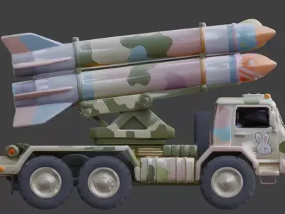 EASTER EGG ROCKET LAUNCHER 3D MODEL  Low-poly 3D model
