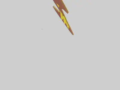 Lightning bolt keychain model Low-poly 3D model