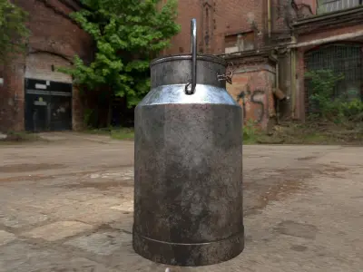 Used Milk Churn Low-poly 3D model