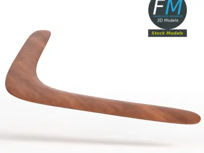 Boomerang wooden hockey stick 3D model