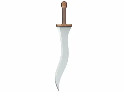 Curved sword 2 Low-poly 3D model