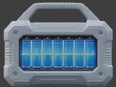 Futuristic Sci-Fi Portable Energy Generator  Model Low-poly 3D model
