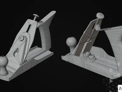 Carpenter plane Low-poly 3D model