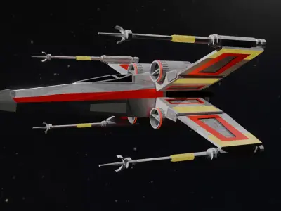 X wing star wars Low-poly 3D model by jeffersonpereira3554