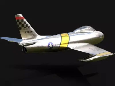 F-86 Sabre USAF No Landing Gear 3D model