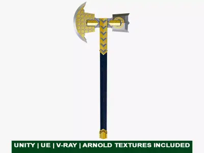 Battle Hammer 05 All PBR Unity UE V-Ray Textures Included Low-poly 3D model