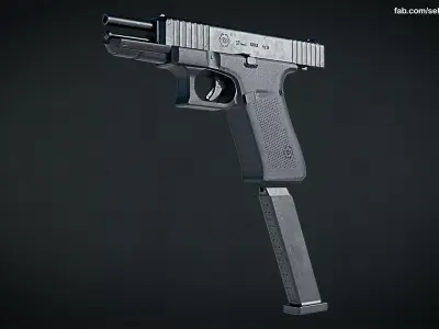 Modern Pistol Low-poly 3D model