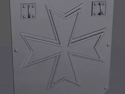 Templar Rhino Door Flat Cross Bolt 3D model