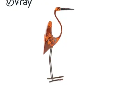 Rustic Metal Bird Sculpture Model Pack Low-poly 3D model buy