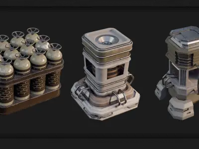 25 Sci-Fi Props - Kitbash - Vol 10 3D model