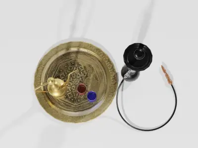 Arab tea set Low-poly 3D model