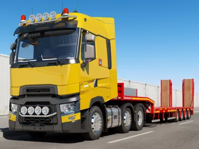 Renault T FlatBed Trailer 3D model