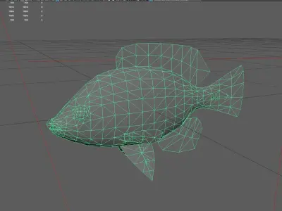 Centrarchidae Low-poly 3D model