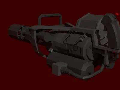 M-134 Minigun lowpoly Low-poly 3D model