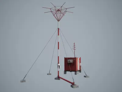 Non-directional Radio Beacon RMP-200 Low-poly 3D model