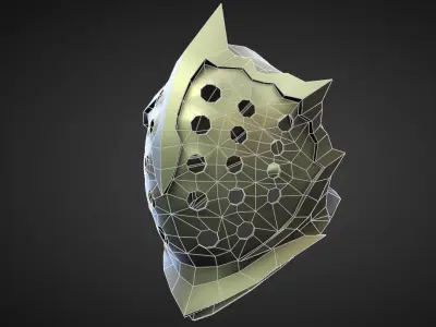 HELMET15 high and low poly Low-poly 3D model