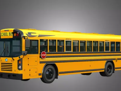 Blue Bird School Bus - 60 Passenger 3D model