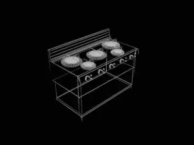 INDUSTRIAL KITCHEN COOKING UNIT 3D model buy