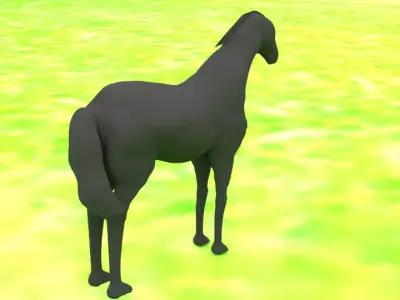 horse in field Free 3D model