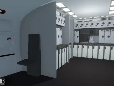 Airliner - aircraft with interior Low-poly 3D model