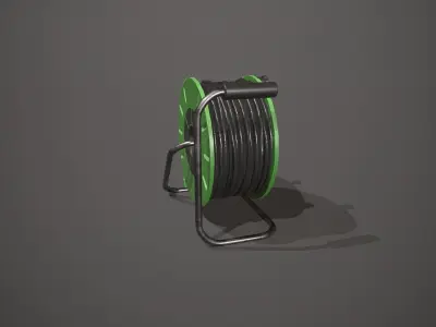 Black and Green Extension Cable Low-poly 3D model