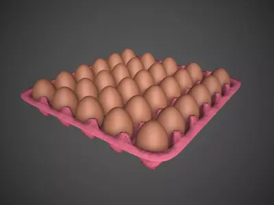 Eggs with Box 3D model