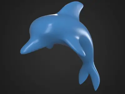 dolphin low poly and high poly Low-poly 3D model