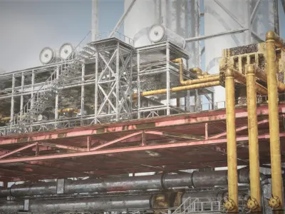 oil platform Low-poly 3D model purchase
